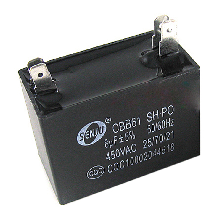 CBB61 450VAC 8uF 4 Terminal Air Conditioner Fan Running Capacitor（25/70