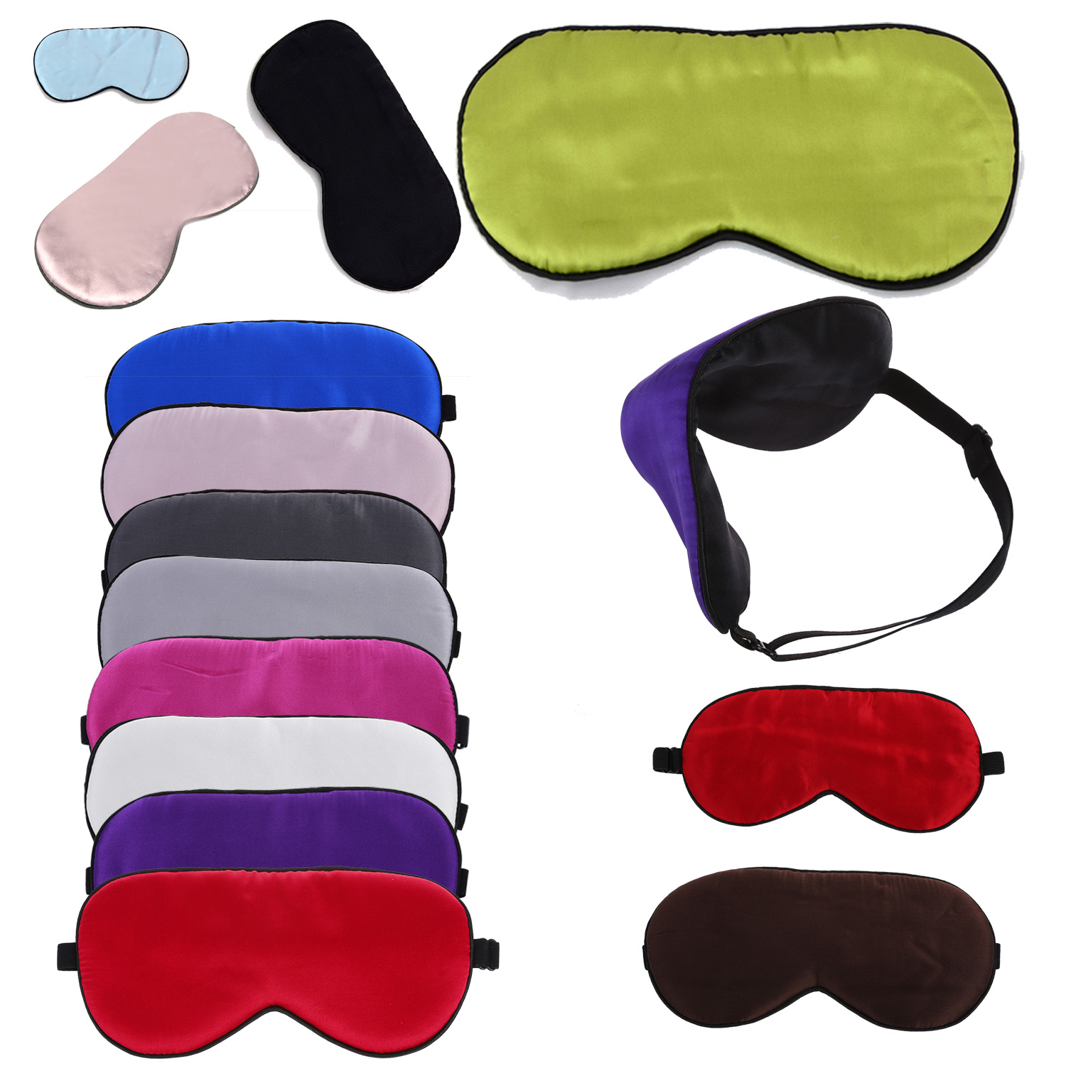 Silk Filled Sleep Eye Mask Sleeping blindfold Travel Eyeshade ED eBay