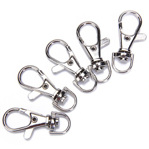 schwenkbar Haken Zubehoer fuer DIY Schluesselbund Handwerk Silber E9X8 10 Stk