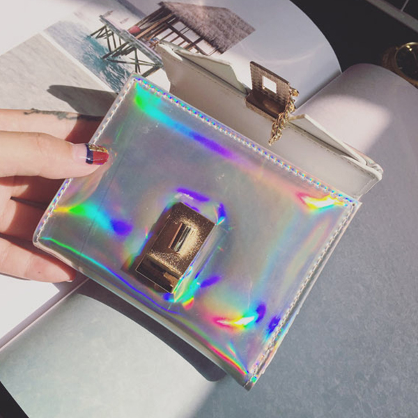Damenmode Hologramm Handtasche Laser-Geldboerse Portemonnaie Kartenhalte A9A8 1X