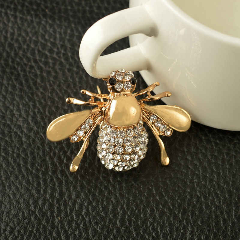10X Rhinestone Tier Brosche Der Hohe Schmuck Der Niedlichen Legierungs BienA6K3