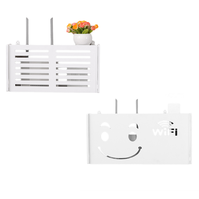 1X Kabellos Wlan Router Aufbewahrungsbox Holz Kunststoff Regal Wandbehänge E7B9