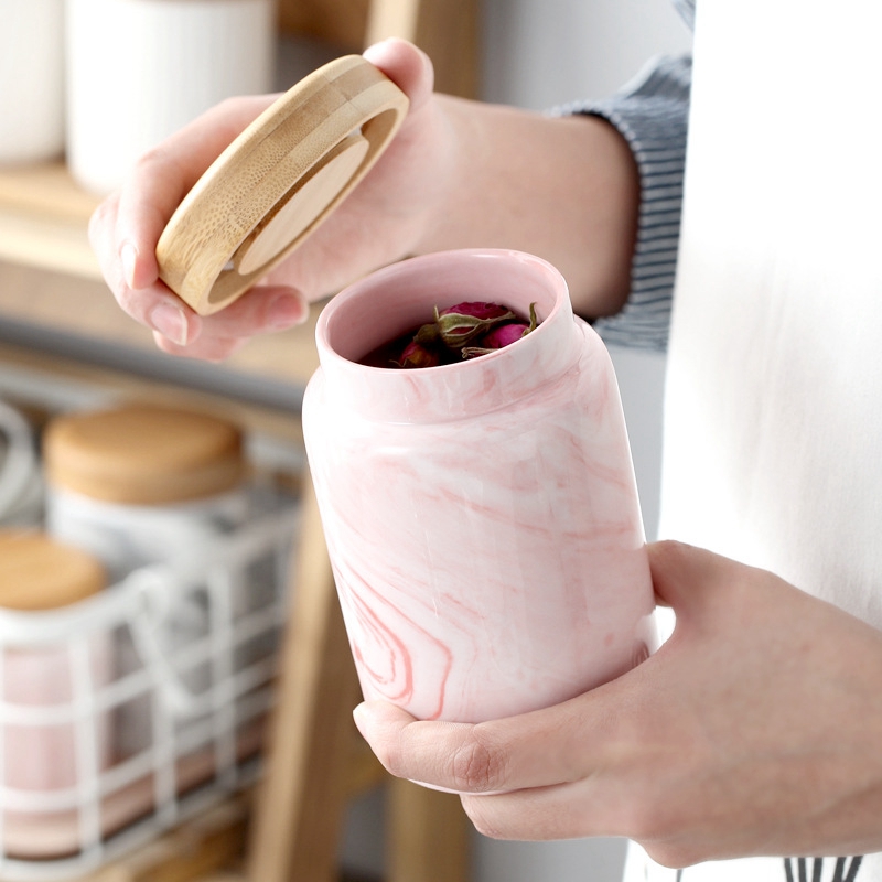 2X Haushalt Keramik Versiegelte Dosen Kreative Korn Vorrats Behälter