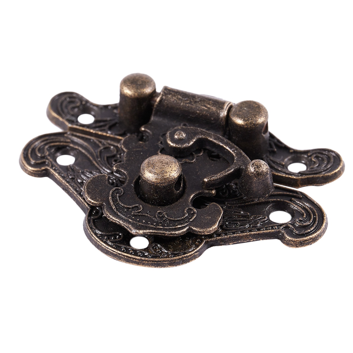 Description Picture 3 of itemAntique Retro Vintage Decorative Latch Wooden Jewelry Box Hasp Pad Chest Lock Size:Extra Small