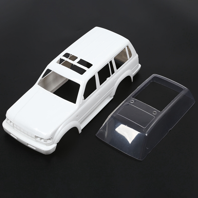 1/10 Scale LC80 Hard Plastic Body For RC Crawler - 313mm Wheelbase, White, Fits Axial SCX10 Chassis