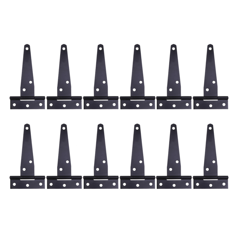 Description Picture 6 of item12Pcs 4Inches T Shaped Door Hinges Shed Hinge Gate Strap Hinge Door Gates Hinges (Black)