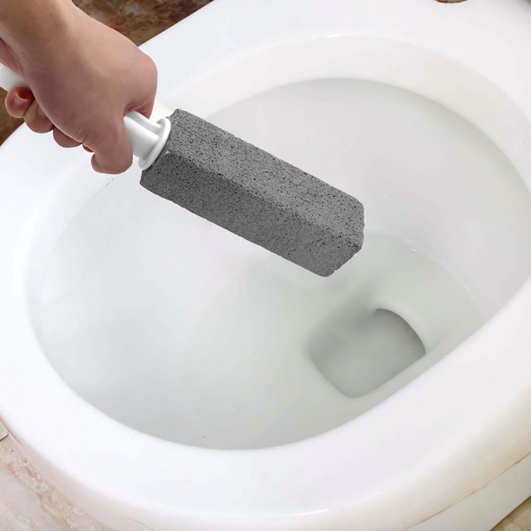 Description Picture 2 of itemPumice Stone Toilet Bowl Cleaner Multi-Purpose Pumice Stone Cleaning Stick W/ Handle For Toilet Bowl, Rust ,Grill & Household