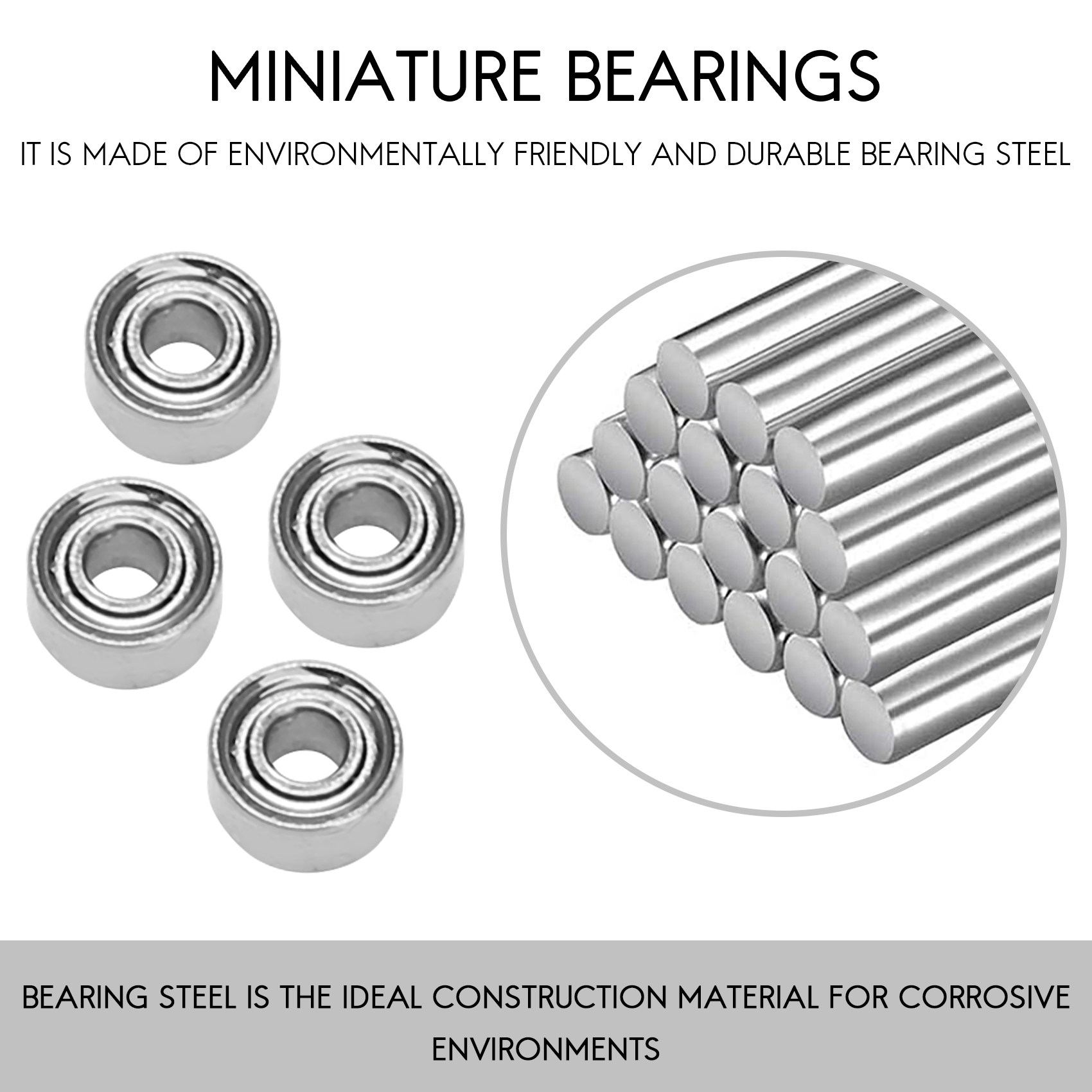 Description Picture 3 of item10pcs Miniature Sealed Metal Shielded Metric Radial Ball Bearing Model: MR52-ZZ 2x5x2.5Mm