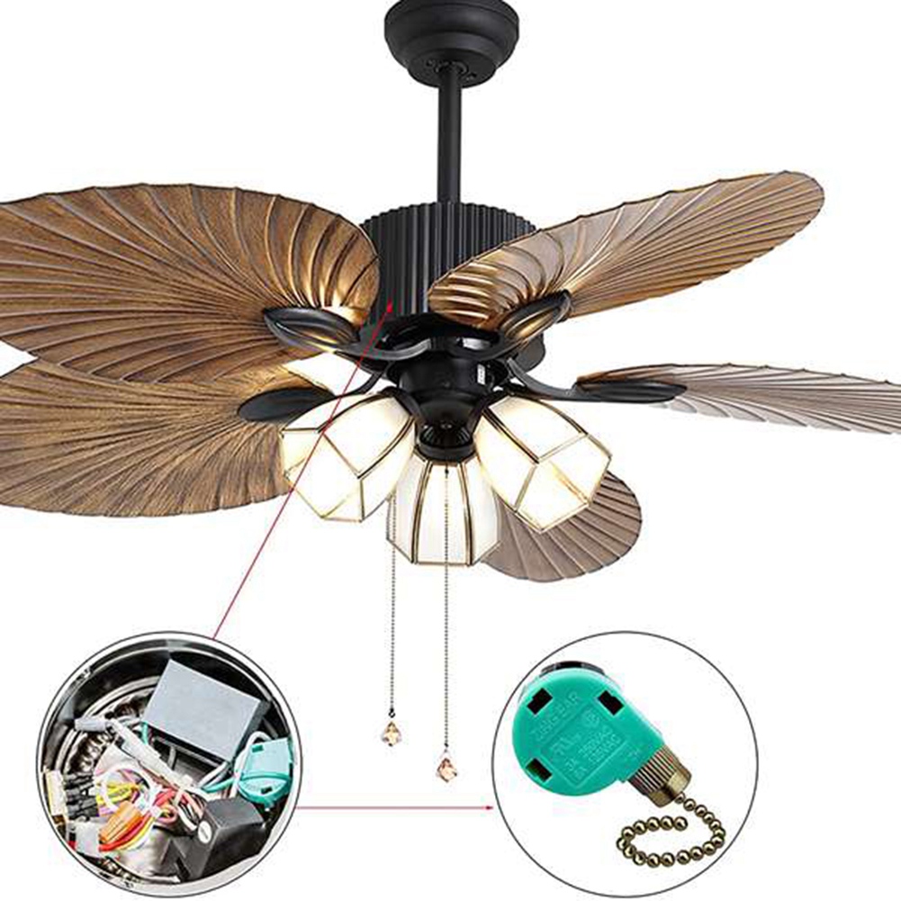 Description Picture 5 of item4Pcs Ceiling Fan Switch Zing Ear ZE-268S6, 3 Speed 4 Wire Speed Control Pull Chain Cord Appliances Switch Parts (Gold)