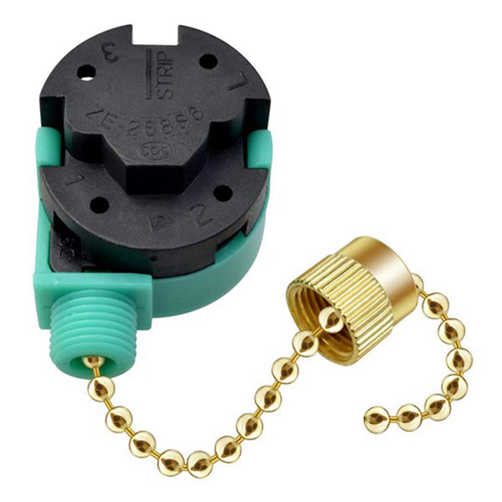 Description Picture 4 of item4Pcs Ceiling Fan Switch Zing Ear ZE-268S6, 3 Speed 4 Wire Speed Control Pull Chain Cord Appliances Switch Parts (Gold)