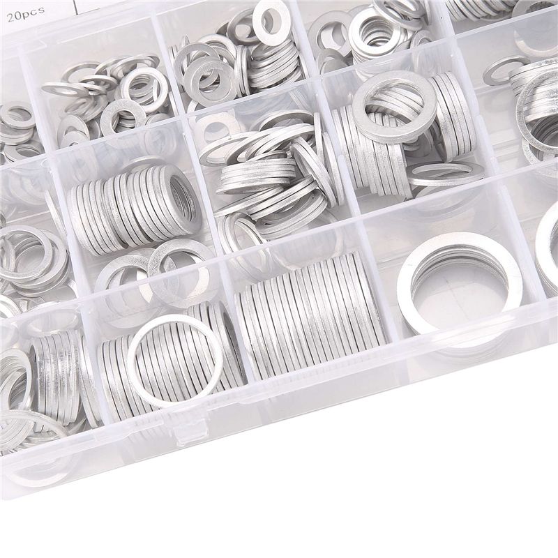 Description Picture 5 of item450Pcs Aluminum Gasket Aluminum Flat Washer Aluminum Sealing Ring Combination