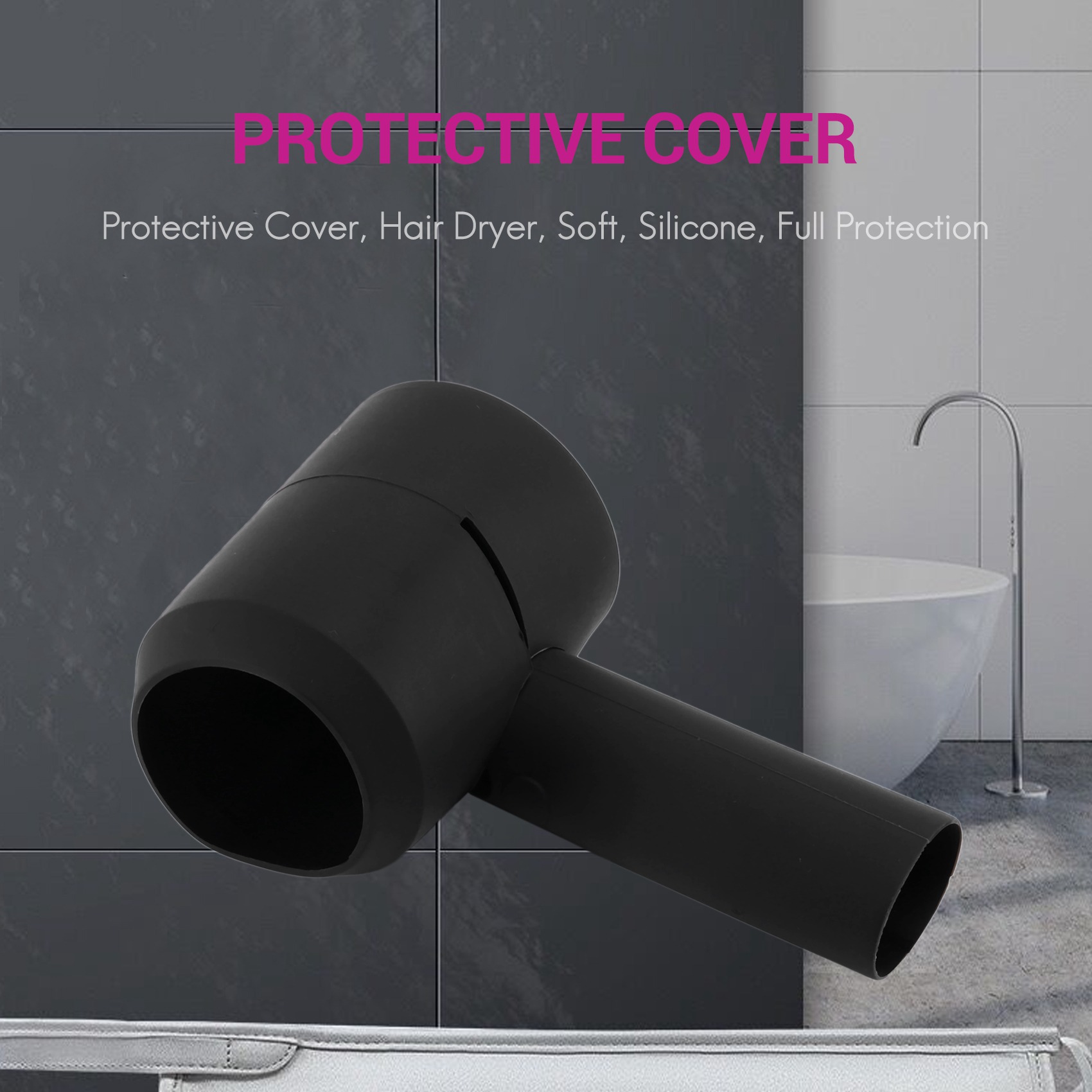 Description Picture 4 of itemBlack Soft Silicone Protective Cover for Dyson Supersonic Hair Dryer,360 Full Protection Chargin Case for Dyson Blower Cover