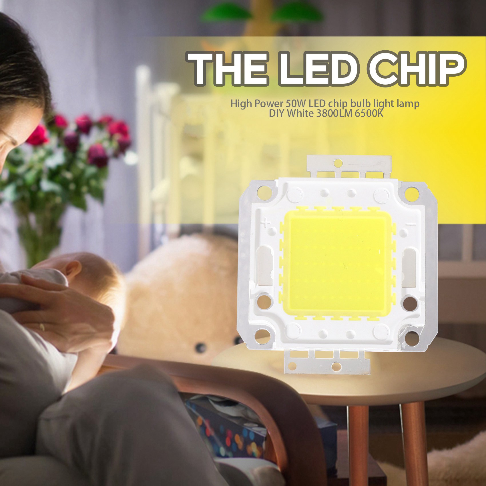Description Picture 4 of itemHigh Power 50W LED chip bulb light lamp DIY White 3800LM 6500K