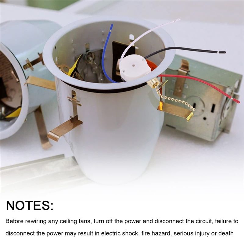 Description Picture 2 of itemCeiling Fan Switch Kit 3 Speed 4 Wire, Fan Switch Zipper Speed Control Switch, ZE-208S Pull Wire Switch with Rope Gold