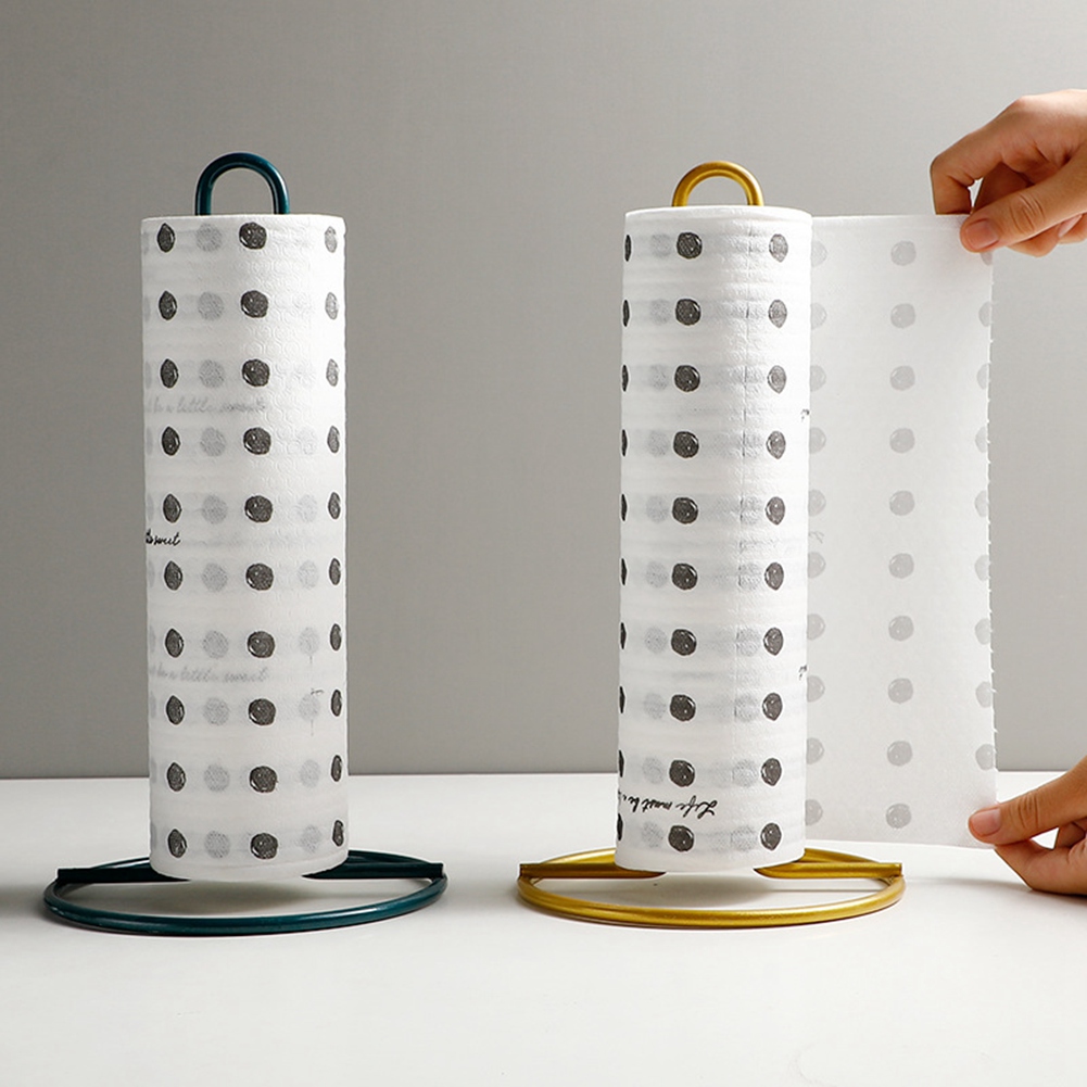 Description Picture 2 of itemPaper Towel Rack Kitchen Cling Film Storage Roll Paper Holder Desktop Oil-Absorbing Paper Holder Kitchen Supplies(Gold)