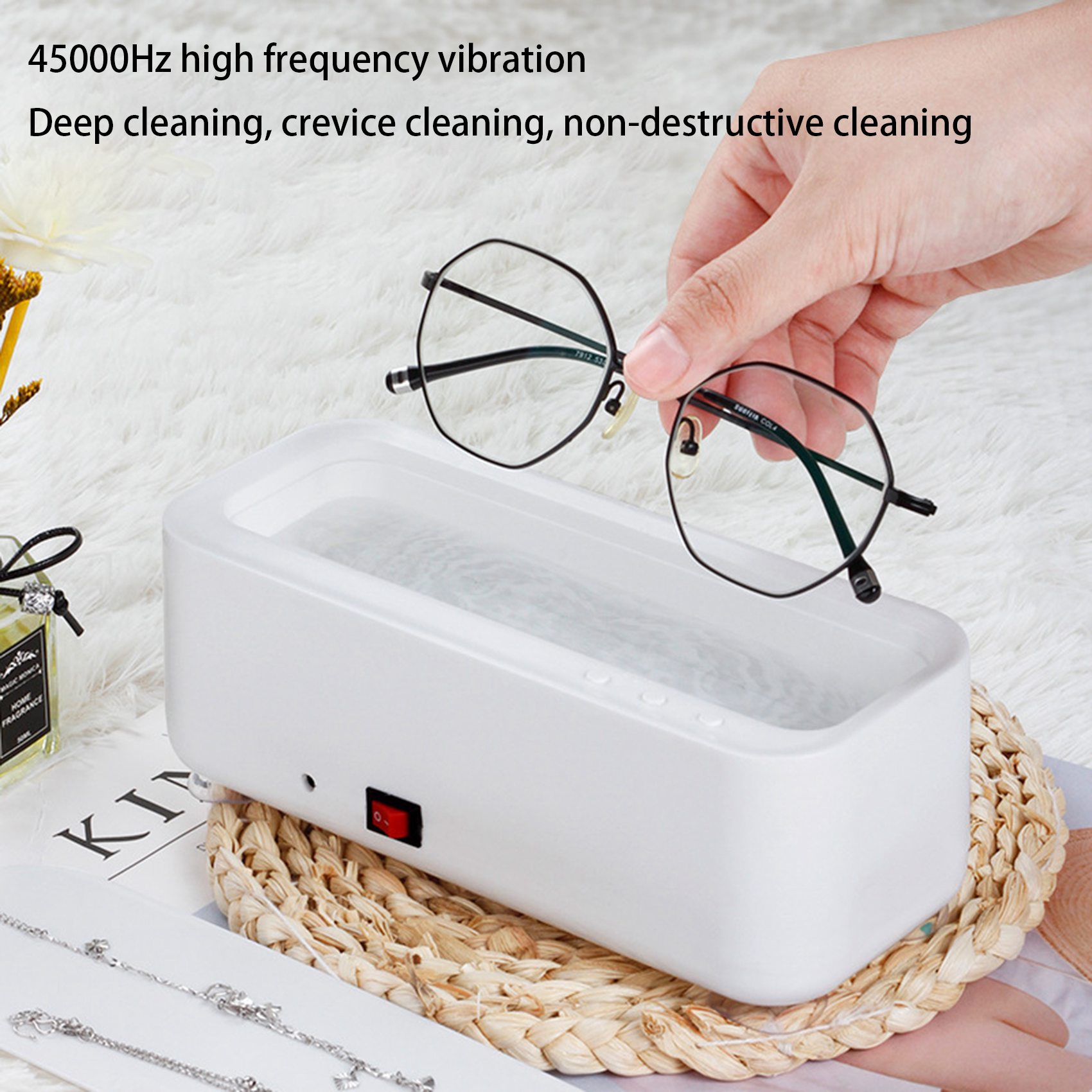Description Picture 4 of itemUltrasonic Cleaning Machine 45000Hz High Frequency Vibration Wash Cleaner Washing Jewelry Glasses Watch Washing