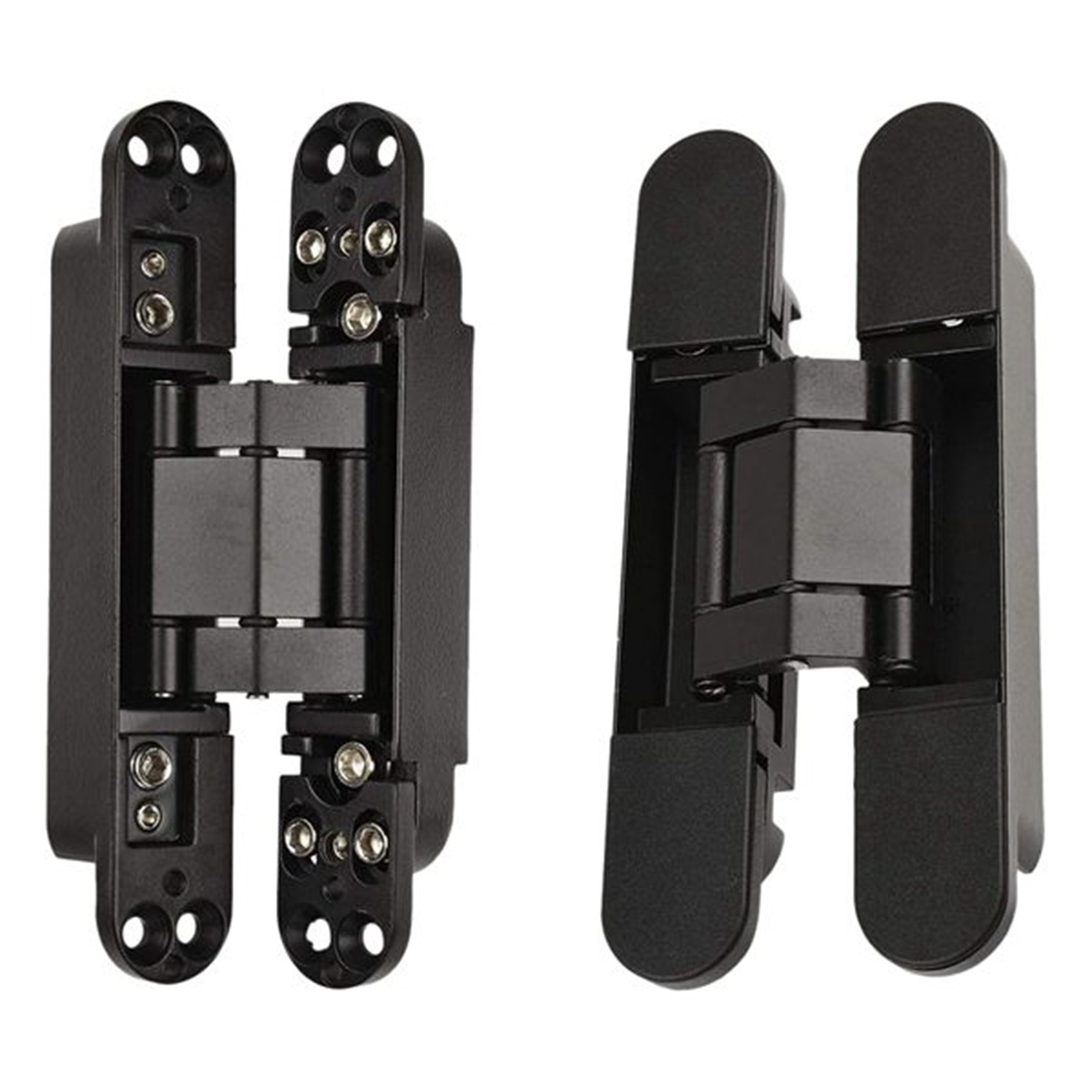 Description Picture 4 of item2PCS 7Inch Concealed Door Hinges 180 Degree Swing Hinges 3 Way Adjustable Butt Hinges