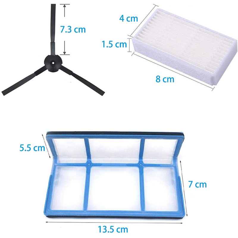 Description Picture 3 of itemFilter Side Brushes Replacement Parts Set for ILIFE V3 V3S V5 V5S V5S Pro Vacuum Cleaner Robot Accessories