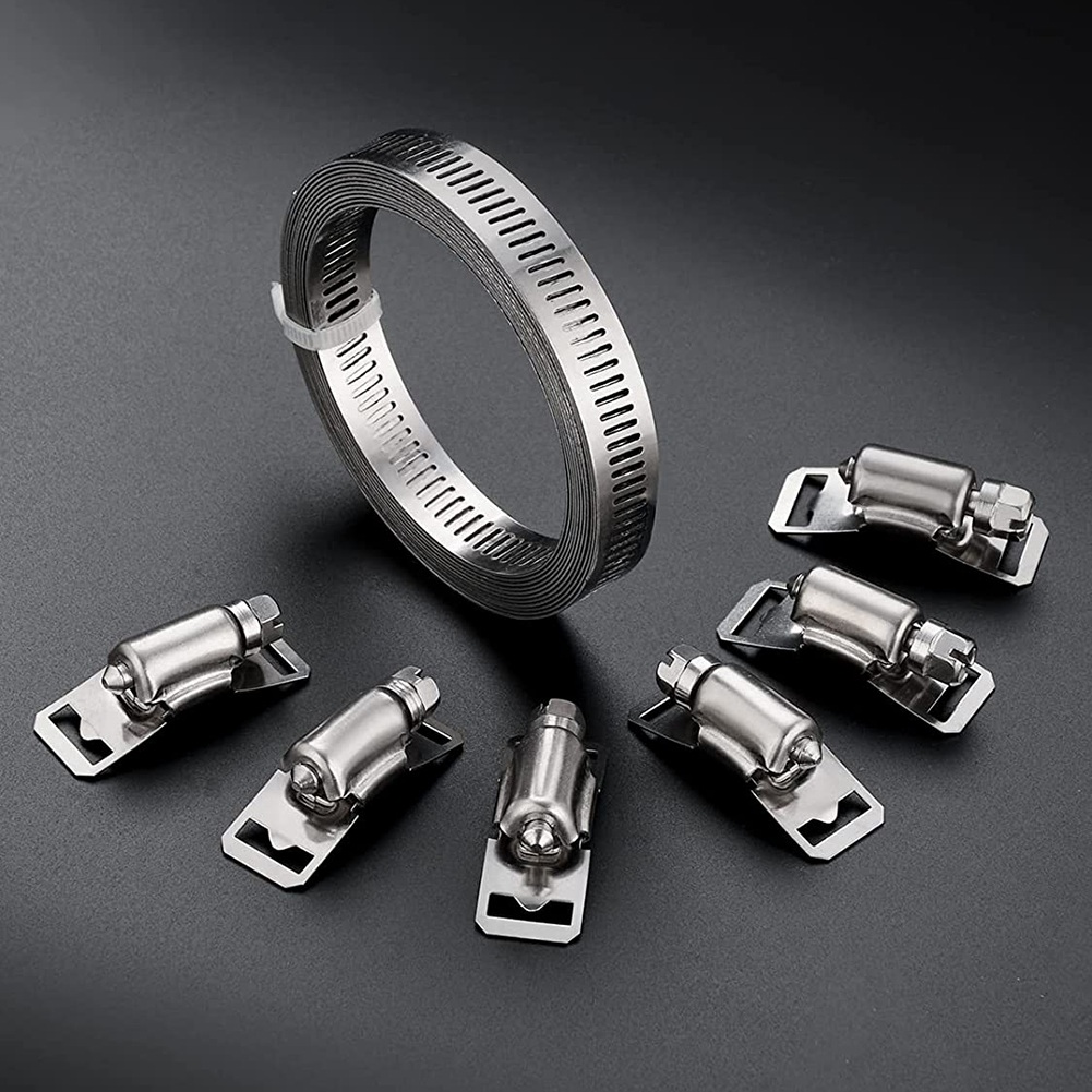 Description Picture 3 of item304 Stainless Steel Adjustable Hose Clamps, DIY Worm Gear Duct Clamp Set, for Radiator/Automotive & Mechanical Plumbing