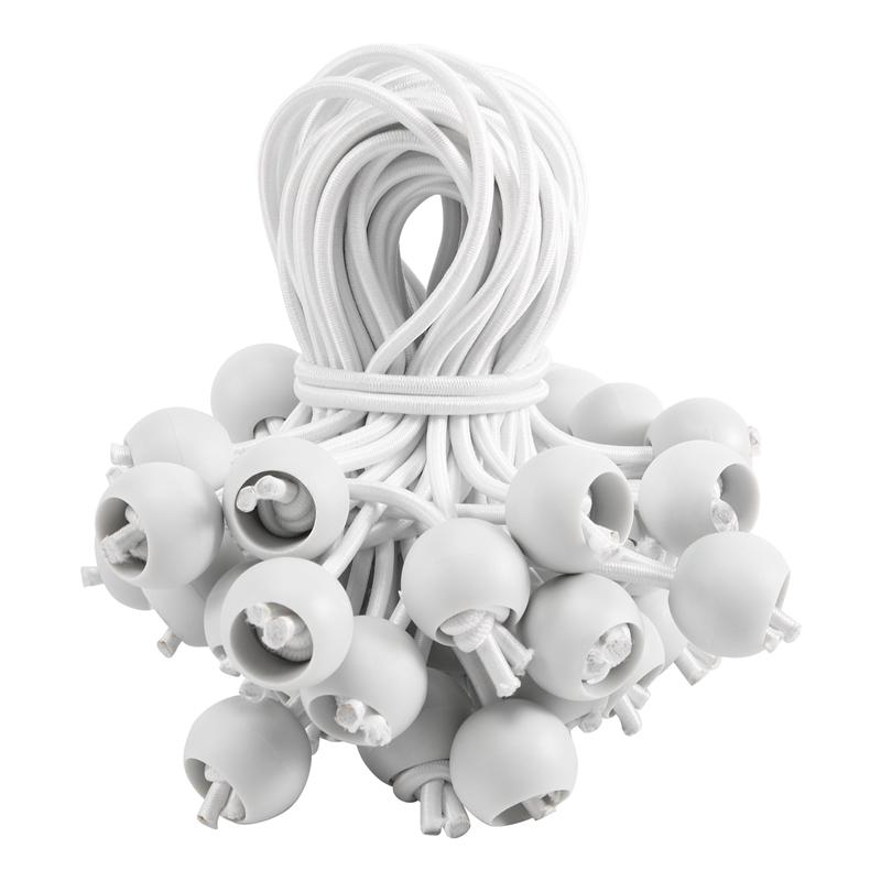 Description Picture 6 of itemXFDZ 50 Pcs Bungee Cord with Balls Elastic Ties Bungee Toggles Ties for Marquees,Tents Banners,Flag Poles,Tarp (White)