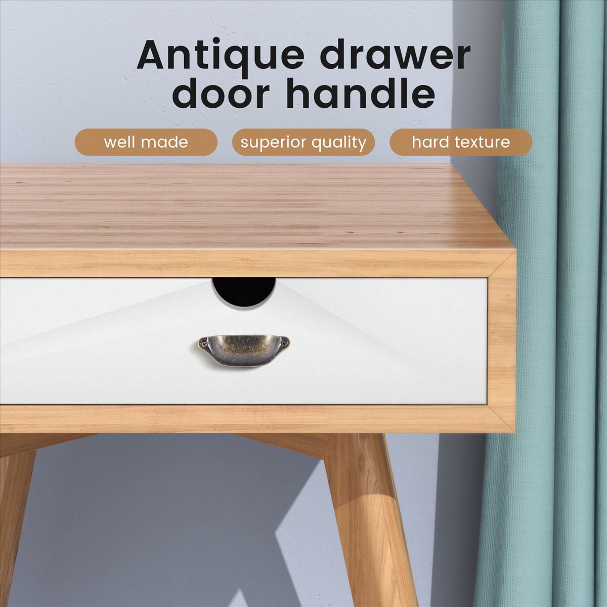 Description Picture 2 of item20Pcs Vintage Drawer Door Cabinet Iron Shell Cup Handle Cupboard Knob 9.7cmx3.5cm