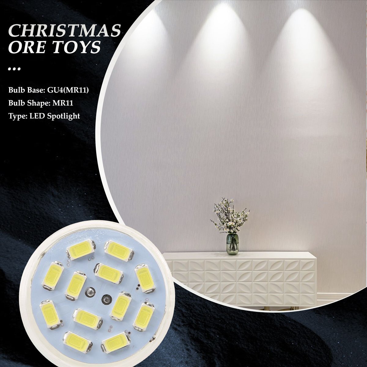 Description Picture 2 of item6W GU4(MR11) LED Spotlight MR11 12 SMD 5730 570 lm DC 12V, White