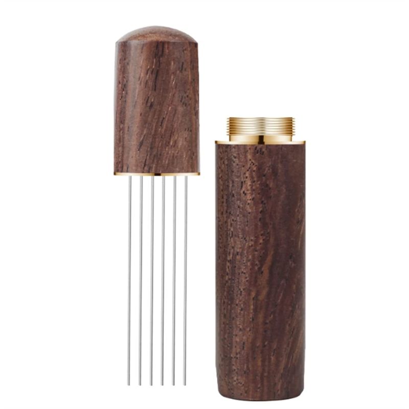Description Picture 6 of itemEspresso Coffee Stirrer Espresso Distribution Tool Portable Espresso Distribution Tools,6 Needles Walnut Color