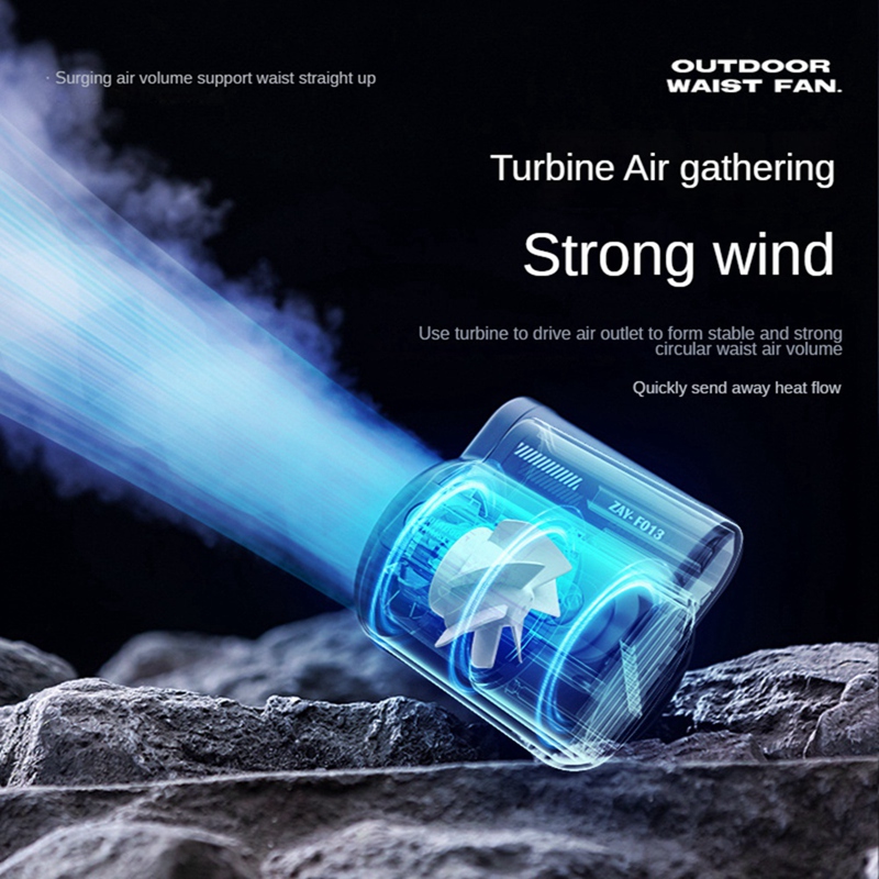 Description Picture 5 of itemUSB Portable Personal Hanging Waist Fan 4500MAh Recharge Wearable Electric Fan Outdoor Sports Air Conditioner Fan-B