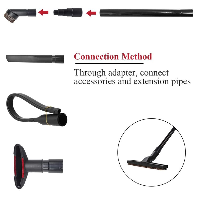 Description Picture 5 of itemVacuum Attachments & Brushes for Shop Vac Accessories Household Cleaning Kit Brush Nozzle Crevice Tool with Adapter