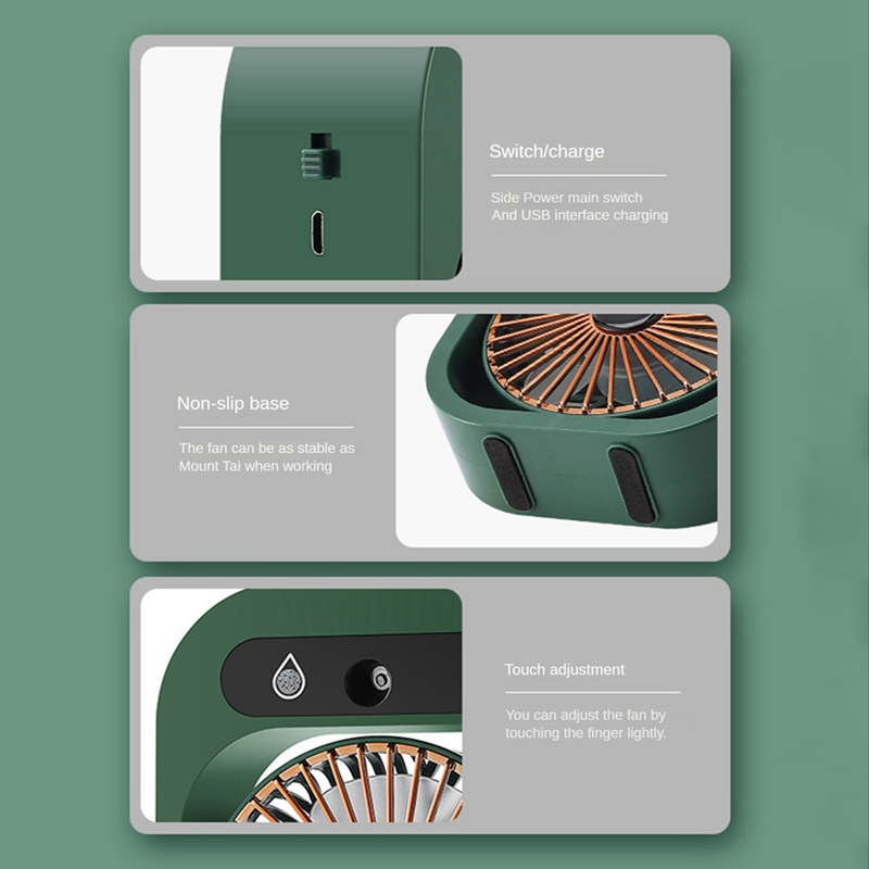 Description Picture 3 of itemConditioning Fan Desk Misting Fan Cooling USB Rechargeable Humidifier Portable Spray Fan with 3 Wind Speeds for Home A