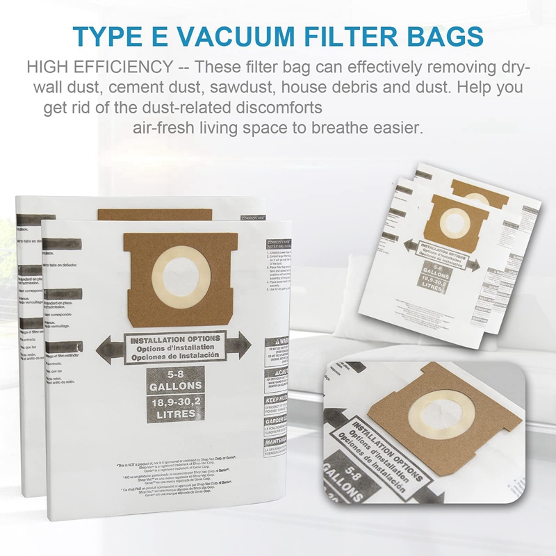 Description Picture 2 of item7 Pcs Universal Dry Vac Dust Bag 5 To 8 Gallon Vacuum Cleaners for Shop Vac 5-8 Gallon Ridgid VF Dust Bags