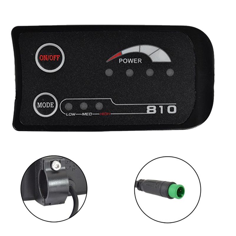 Description Picture 2 of itemABVE-5PIN S810 E-Bike Meter LED Display 36V UART for Electric Bike Electric Bicycle Meter