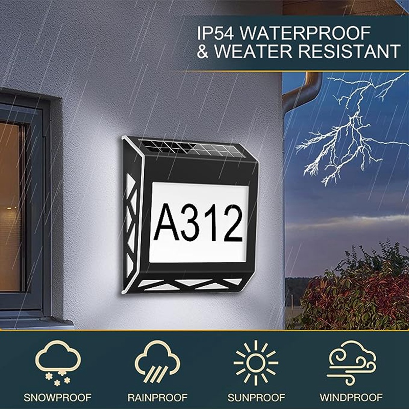 Description Picture 2 of itemWaterproof Street Sign Solar Digital House Light Number Wall Light Address Sign Number Plate Suitable for Garden A