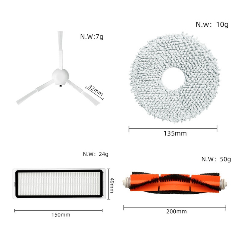 Description Picture 5 of itemFor Xiaomi Robot Vacuum S10+ / S10 Plus Spare Parts Accessories Main Side Brush Hepa Filters Mop Rag Cloth