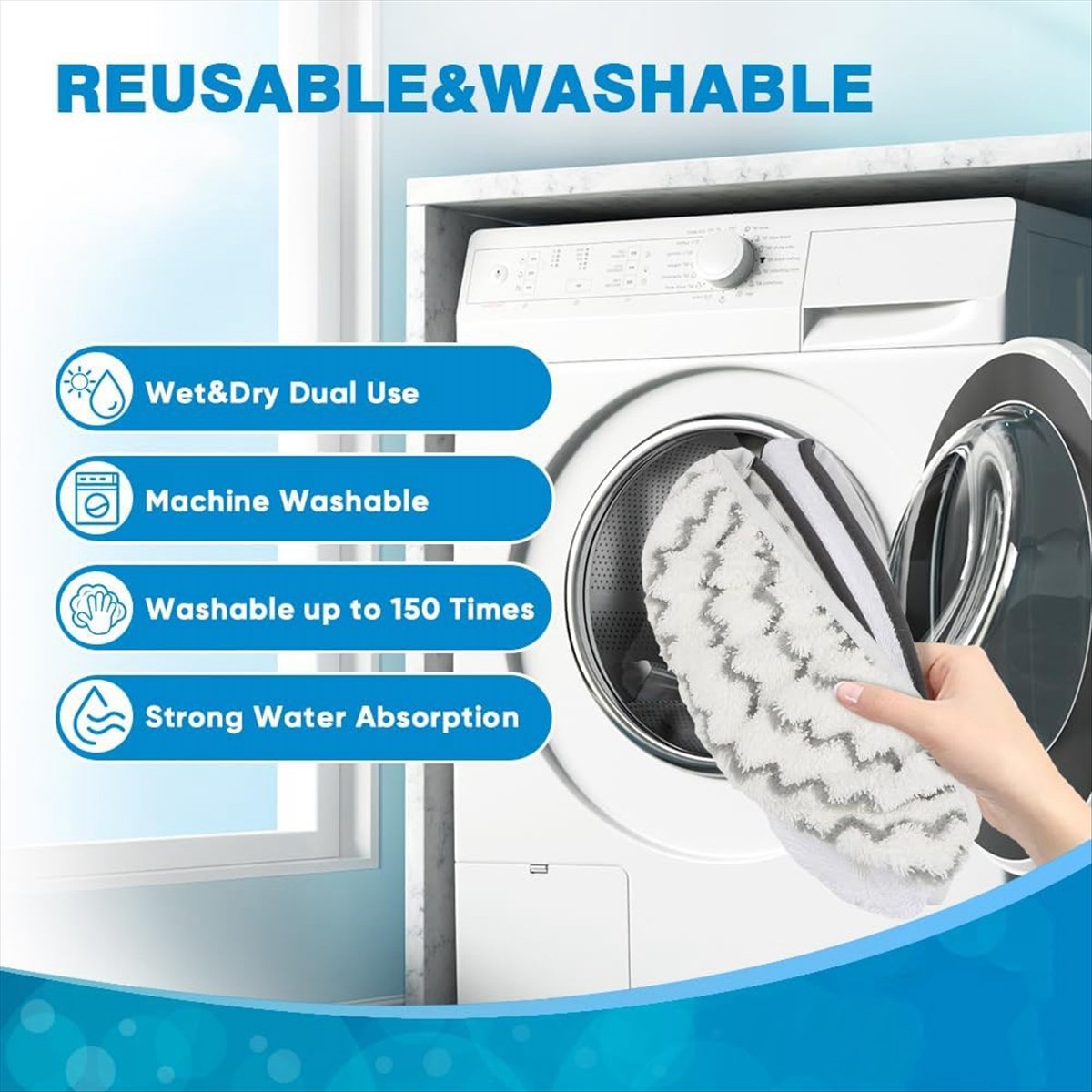 Description Picture 2 of itemSteam Mop Replacement Pads for Powerfresh Steam Mop 1940 1806 1440 1544 Series, Steam Mop Pads Refills