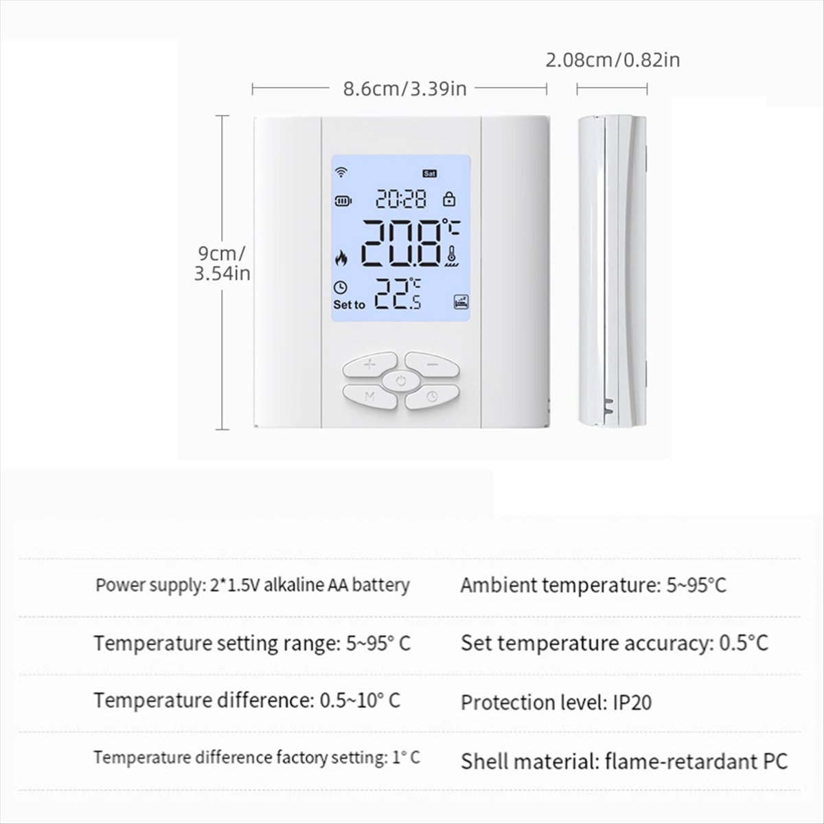 Description Picture 4 of itemTuya ZigBee Smart Thermostat 5A Water Gas Boiler Battery-Powered Temperature Controller Voice Control Google Home Alexa