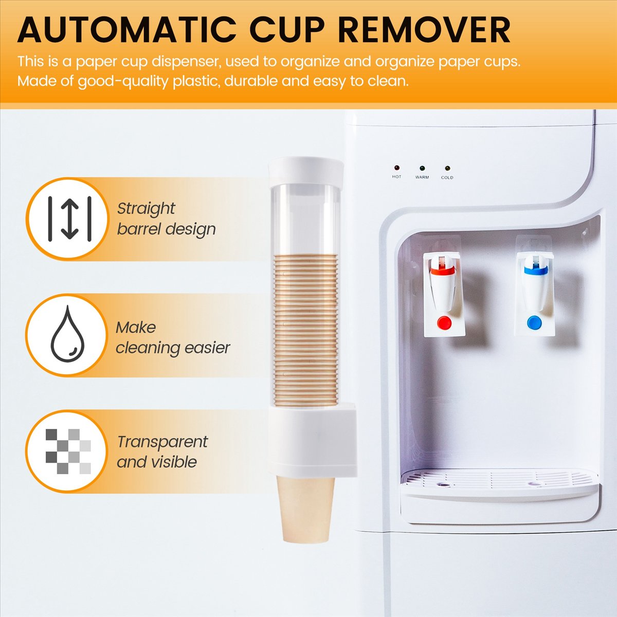 Description Picture 2 of itemDisposable Cup Holder Automatic Cup Remover Paper Cup Holder Water Cup Wall-Mounted Storage Creative Storage