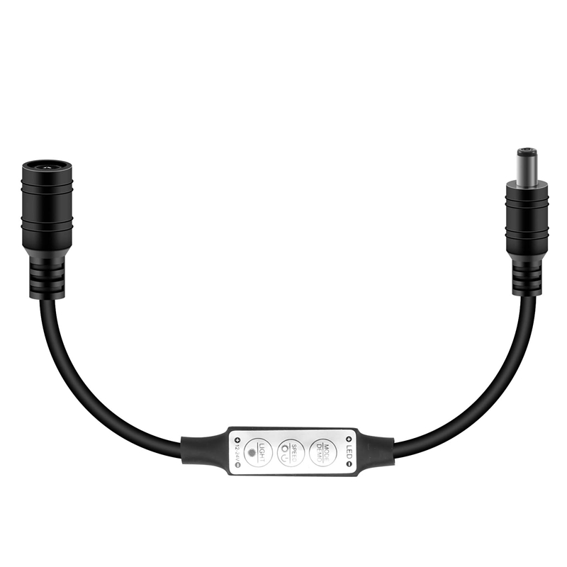 Description Picture 3 of itemLow-profile Inline Controller Mini 3 Key Dimmer Switch for LED Strip Light Black