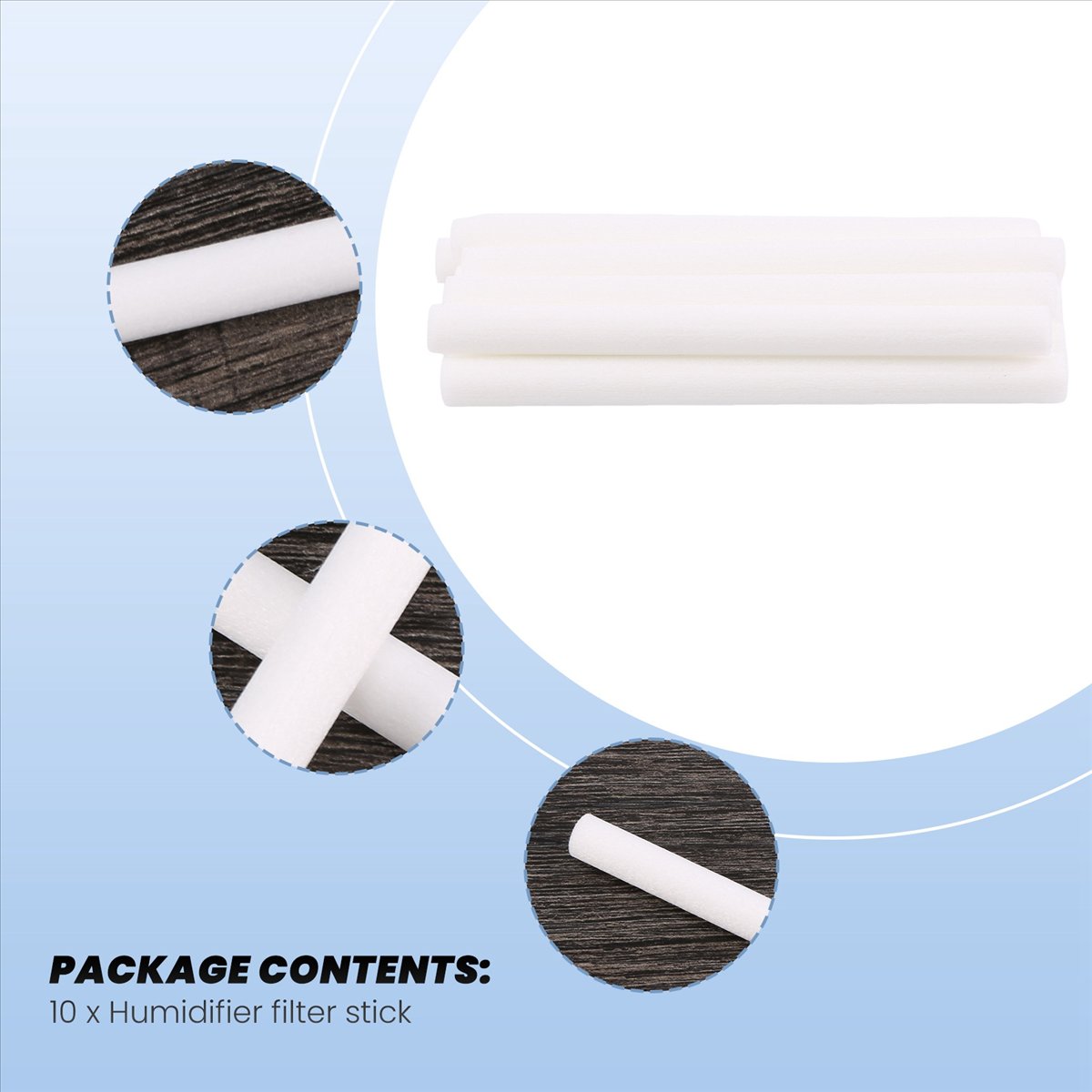Description Picture 4 of itemHumidifier Cotton Swabs, Humidifier Refill Stick Portable Personal USB Mini Humidifier Filter Replacement Elements 10Pcs