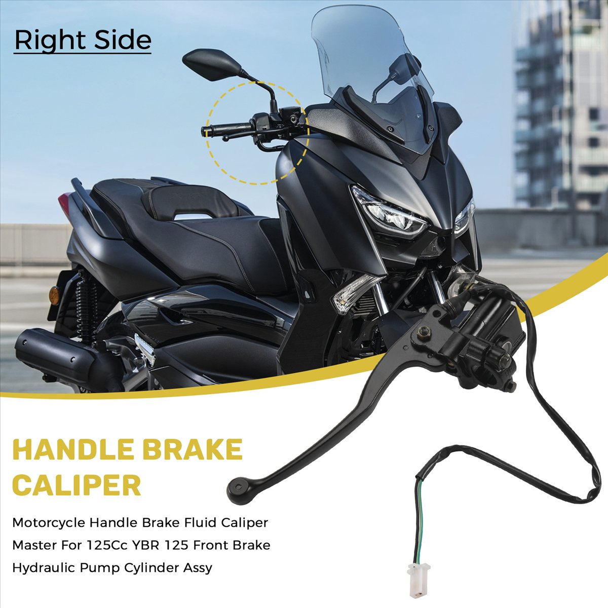 Description Picture 4 of itemMotorcycle Handle Brake Fluid Caliper Master for 125Cc YBR 125 Front Brake Hydraulic Pump Cylinder Assy,Right