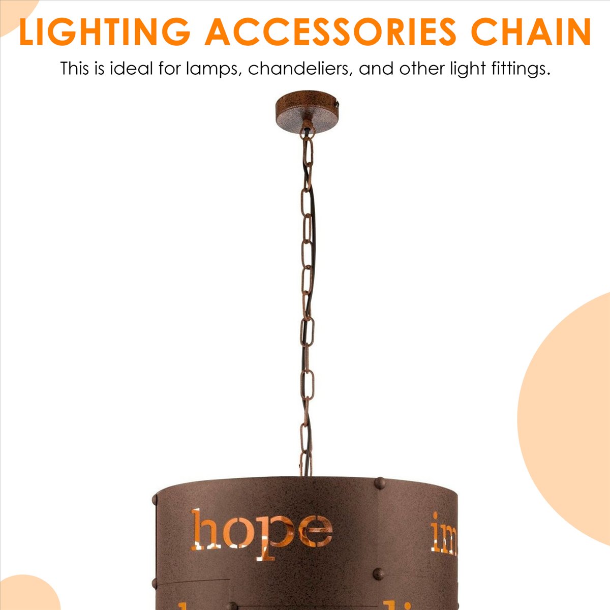 Description Picture 2 of item1M Heavy Duty Chain For Vintage Chandelier Hanging Lamp,Red bronze