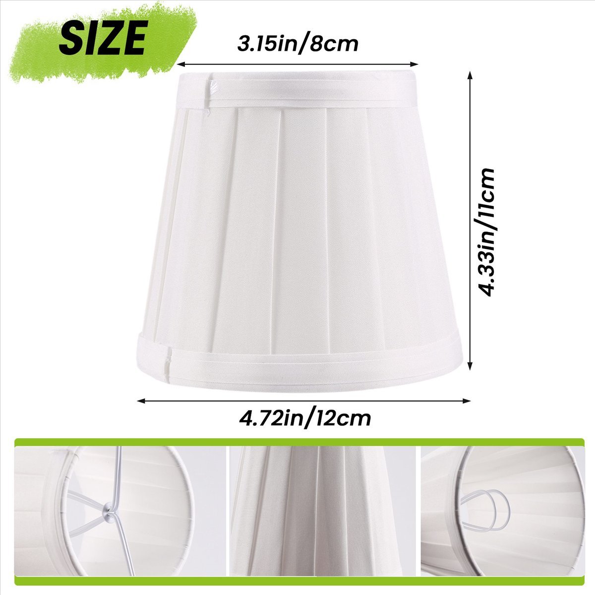 Description Picture 4 of itemVintage Fabric Lamp Shade Table Desk Bed Lamp Cover Holder Chandelier White