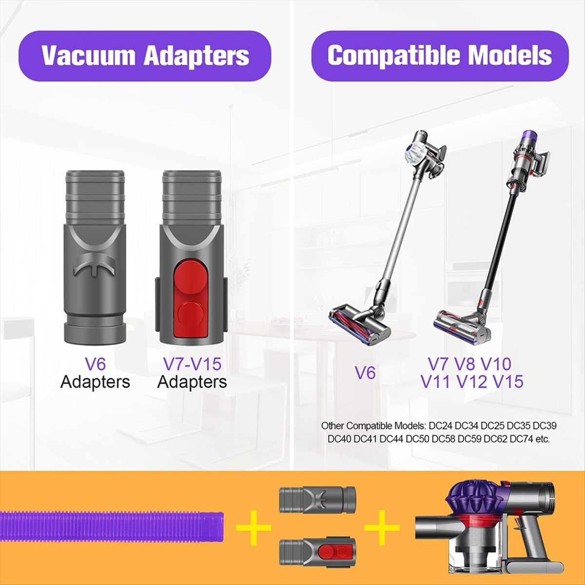 Description Picture 3 of itemDryer Vent Cleaner for V15 V12 V11 V10 V8 V7 V6 Vacuum Attachment Hose Dryer Lint Remover Kit, 31.8 Inches Hose