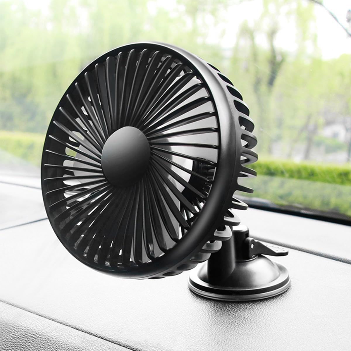 Description Picture 2 of itemSuction Cup Car Fan Portable USB Fan 12V/24V Universal High Wind Silent Rotatable Small Noise Cooling Fan for Home Car