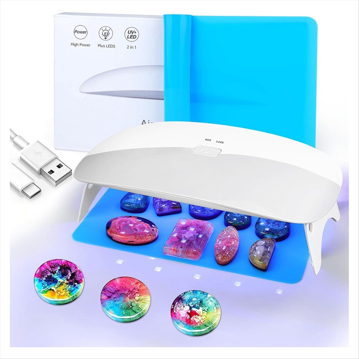 Description Picture 6 of itemResin UV Lamp, 48W Fast Curing UV/LED Resin Lamp with 30Pcs Dual Lightsource Lamp Beads for UV Resin Kit