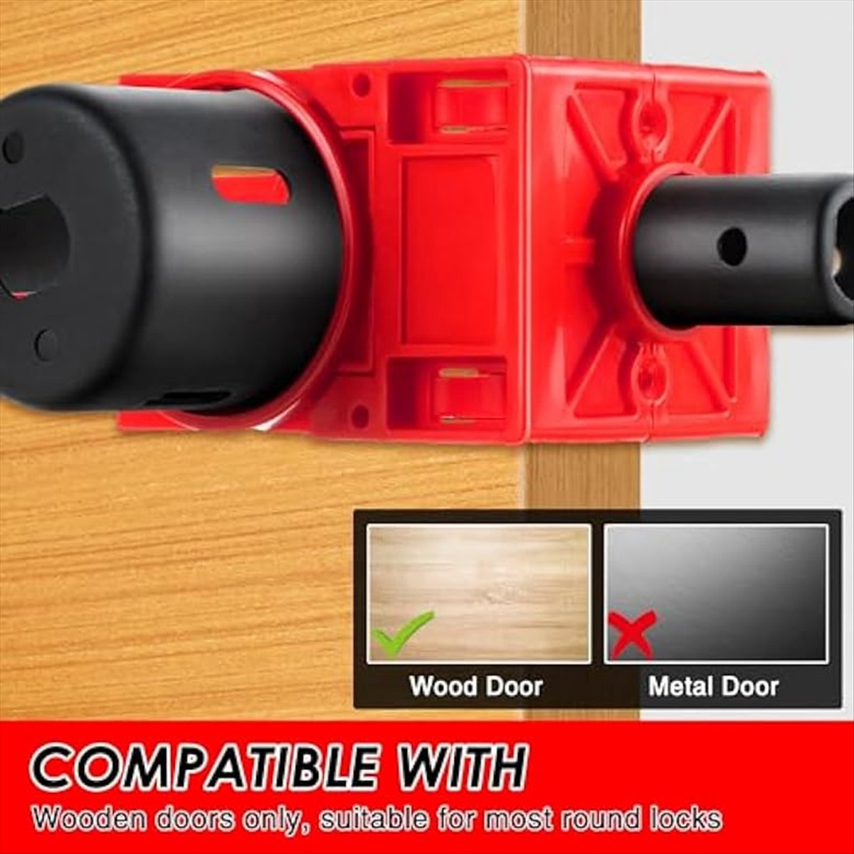 Description Picture 2 of itemDoor Lock Installation Kit,Door Hole Drilling Kit for Wooden Doors,Door Lock Hole Saw Door Knob Installation Kit