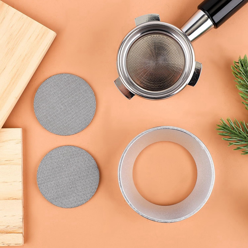 Description Picture 3 of item12 Magnetic Dosing Funnel Set,58mm Espresso Dosing Funnel Puck Screen Kit Aluminum Portafilter Funnel with 2 Filter