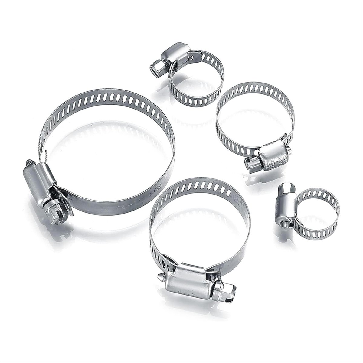Description Picture 2 of item20-Piece Stainless Steel Hose Clamps, 1/4-2 Inch (6-51mm) Adjustable Worm Gear Tube Hose Clamps for Plumbing, Machinery