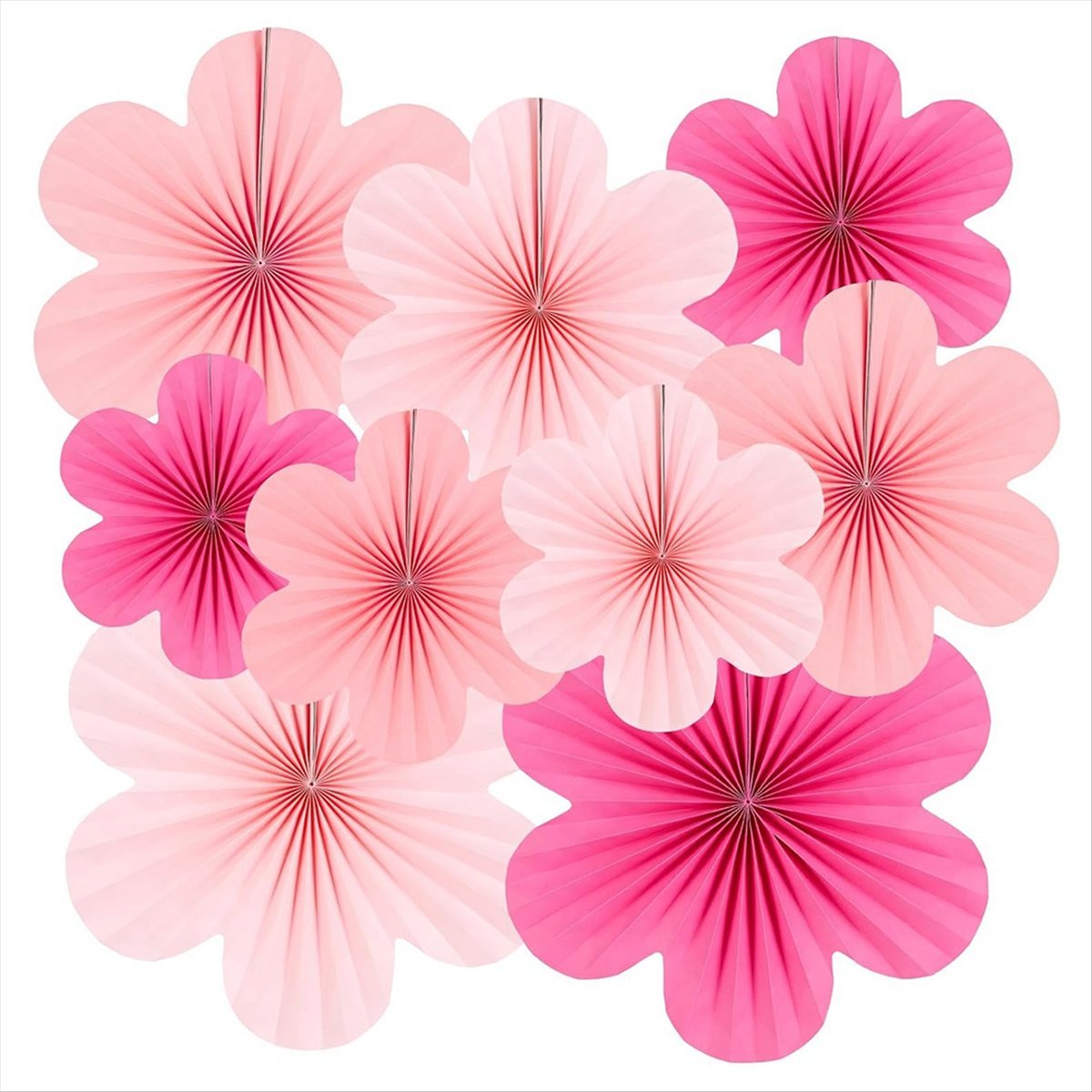 Description Picture 6 of itemPink Paper Fan Flower Set Party Decorations Paper Fans, Floral Pom Poms, and Garlands for Weddings, Birthdays