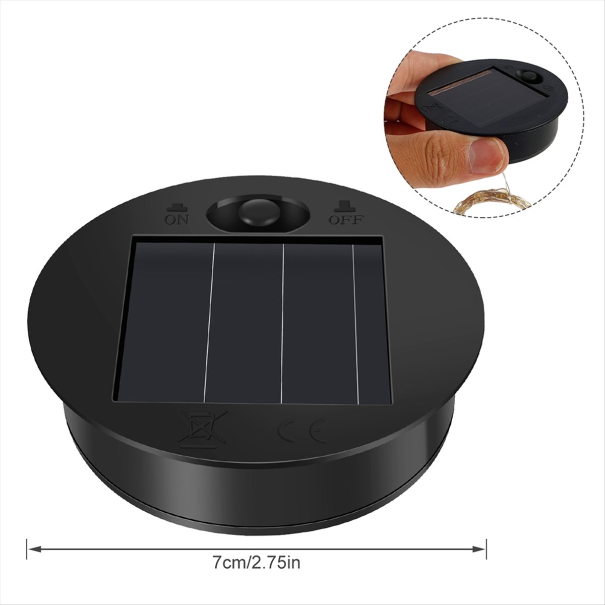 Description Picture 3 of item2Pcs Solar Light Replacement Top LED Solar Panel Lantern Lid for Outdoor Hanging Lanterns IP65 Waterproof